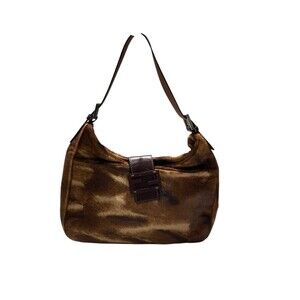 Fendi Pony Mamma Bucket Hobo Shoulder Bag Brown